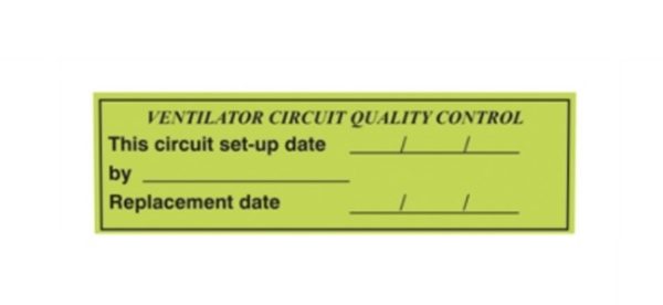 Label for Ventilator Circuit Quality Control, Roll/50