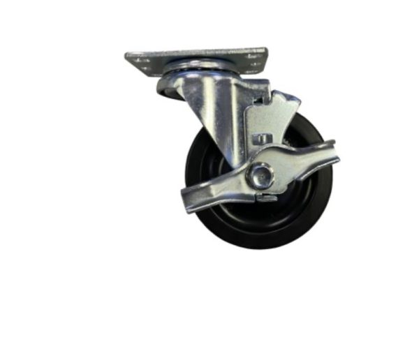 Anthony Welded Replacement Swivel/Brake Wheel, 4" X 1.5" for Cart #'s:  6064, 6124, and 6244