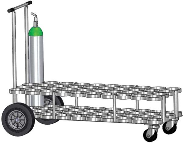 "D" & "E" Size Cylinder Cart, Holds 40 Cylinders