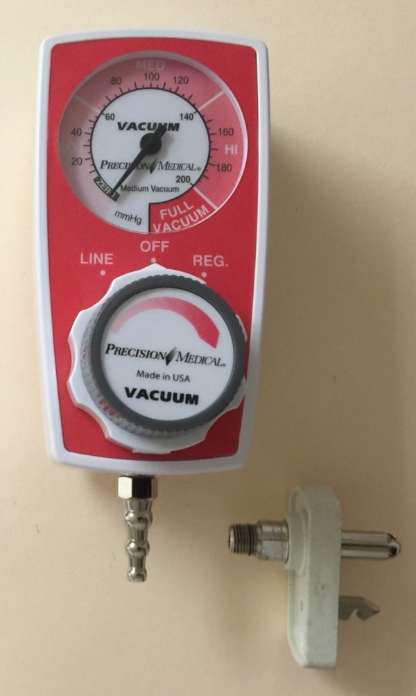 Precision Medical 3 Mode Continuous Suction Regulator with Tubing Nipple, Chemetron Connection