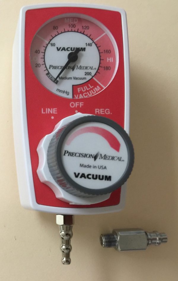 Precision Medical 3 Mode Continuous Suction Regulator with Tubing Nipple, P. Bennett Connection