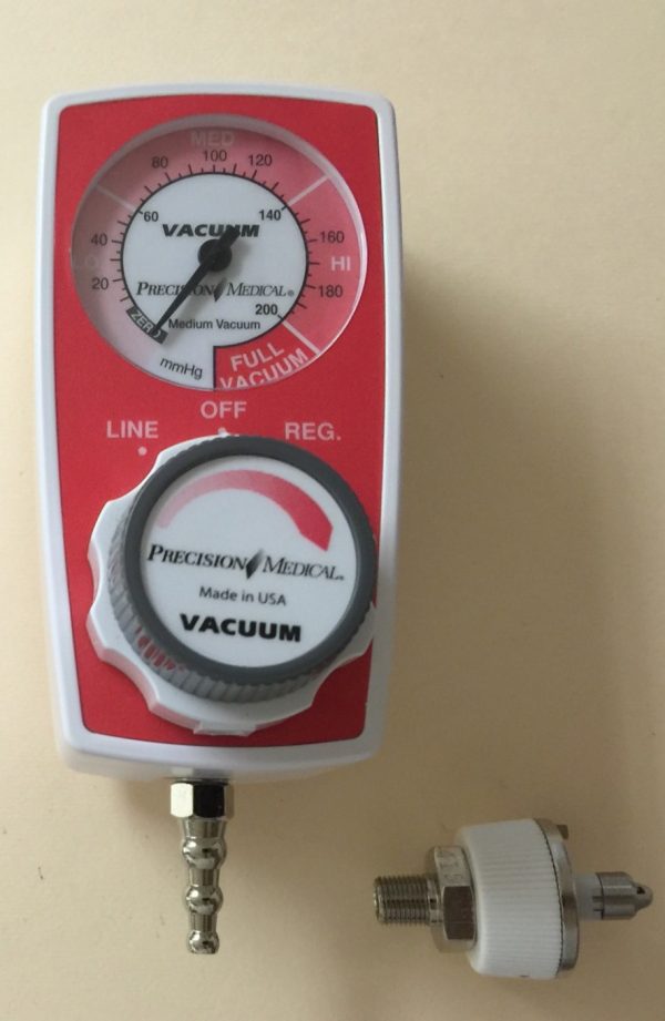 Precision Medical 3 Mode Continuous Suction Regulator with Tubing Nipple, Ohmeda Connection