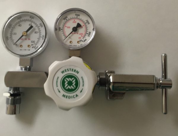 Western Medica Air Regulator, Adjustable 0-100 PSI, Small Cylinder