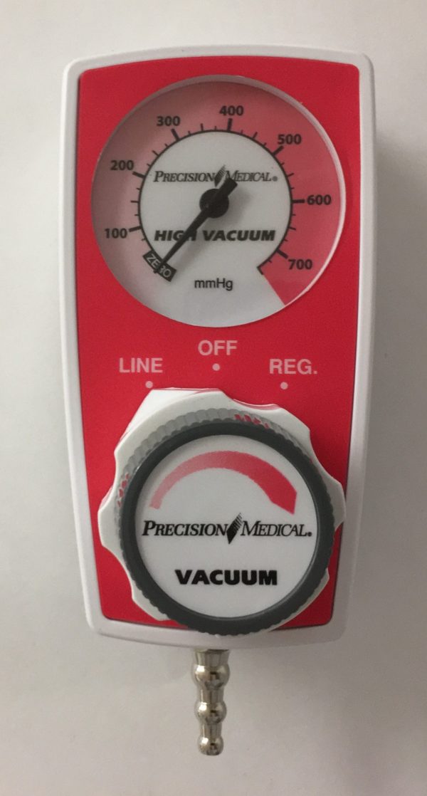 Precision Medical 3 Mode Continuous Suction Regulator, High Vac, 0-760 mm Hg, Chemetron Inlet, Tubing Nipple Outlet
