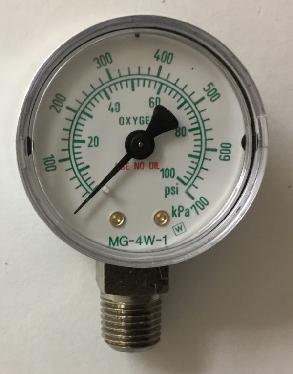 1 1/2" Bottom Port 1/8" NPT 100 psi Replacement Gauge for OXY Regulator