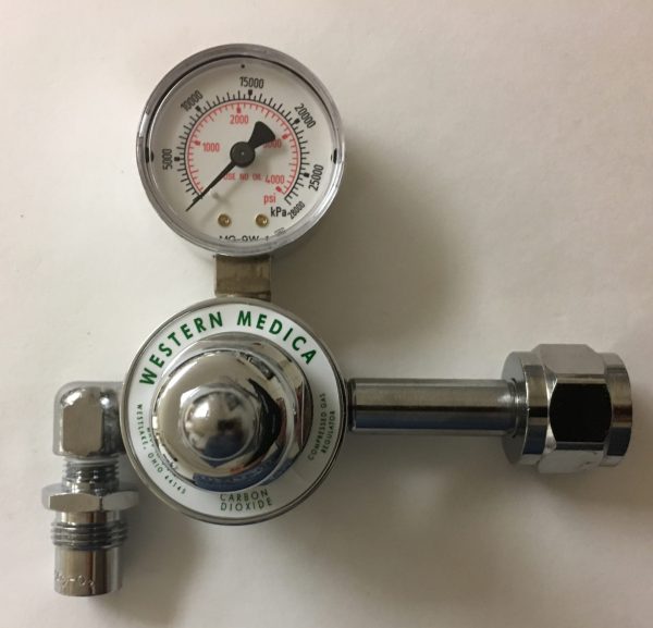 Western Medica CO2 Regulator, Preset 50 PSI, Large Cylinder