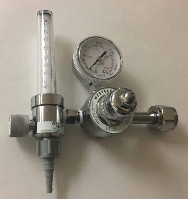 Western Medica CO2 Regulator, Liters per Minute (LPM), Large Cylinder