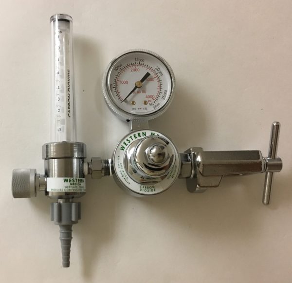 Western Medica CO2 Regulator, Liters per Minute (LPM), Small Cylinder