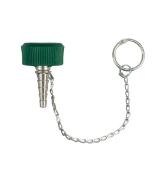 Oxygen Hand Tight, Tubing Nipple with Chain