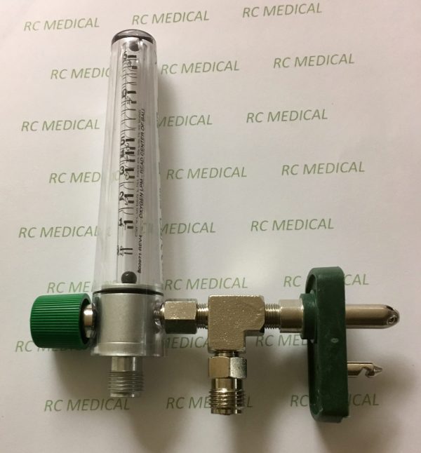 Precision Medical 15 LPM Oxygen Flowmeter WITH auxiliary valve (PTO)-Chemetron (NCG)