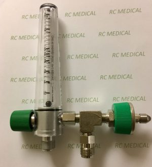 Precision Medical 15 LPM Oxygen Flowmeter WITH auxiliary valve (PTO)-Ohmeda (OHIO)