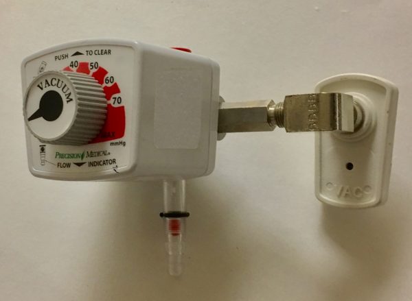 Precision Medical Continuous Subglottic Suction Regulator with Chemetron Adapter