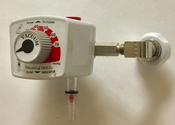 Precision Medical Continuous Subglottic Suction Regulator with DISS Female Adapter