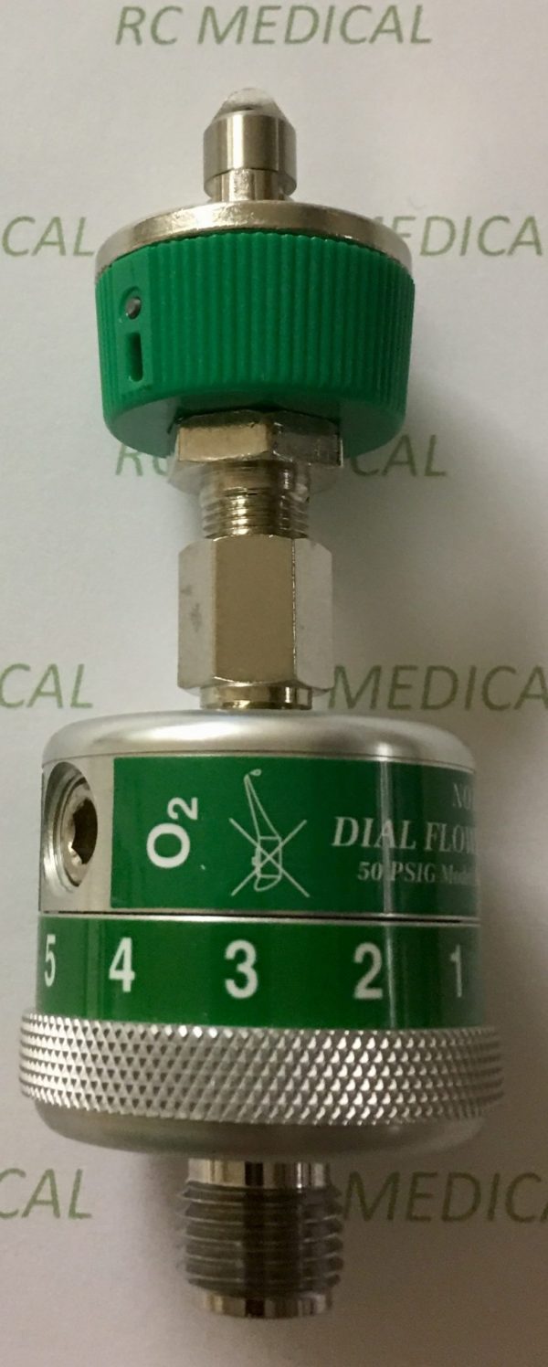 Precision Medical 1/2-15 LPM Fixed Flow Oxygen Flowmeter TOP CONNECTION - Ohmeda
