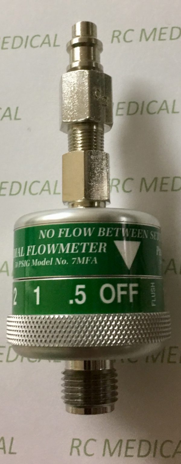 Precision Medical 1/2-15 LPM Fixed Flow Oxygen Flowmeter TOP CONNECTION-Puritan Bennett