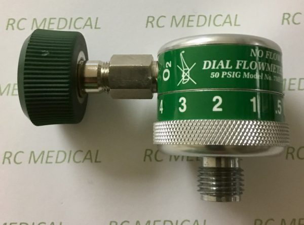 Precision Medical 1/2-15 LPM Fixed Flow Oxygen Flowmeter - DISS Female Hand Tight