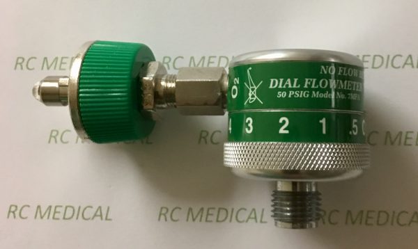 Precision Medical 1/2-15 LPM Fixed Flow Oxygen Flowmeter - Ohmeda
