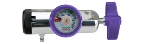 Oxygen Mini Body Click Regulator, 0-15 LPM, for Small Cylinder, CGA870, PURPLE