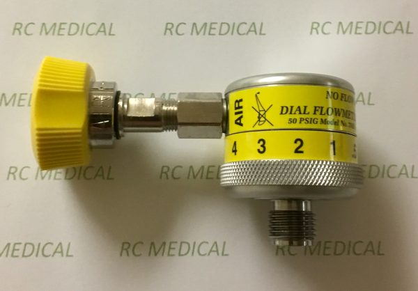 Precision Medical 1/2-15 LPM Fixed Flow AIR Flowmeter - DISS Female Hand Tight