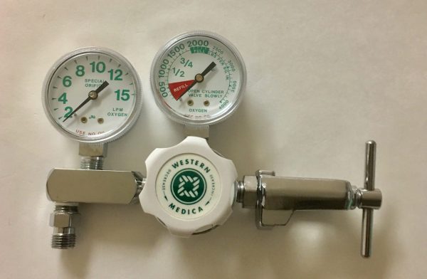 Western Medica Single Stage Regulator , 15 LPM, Small Cylinder