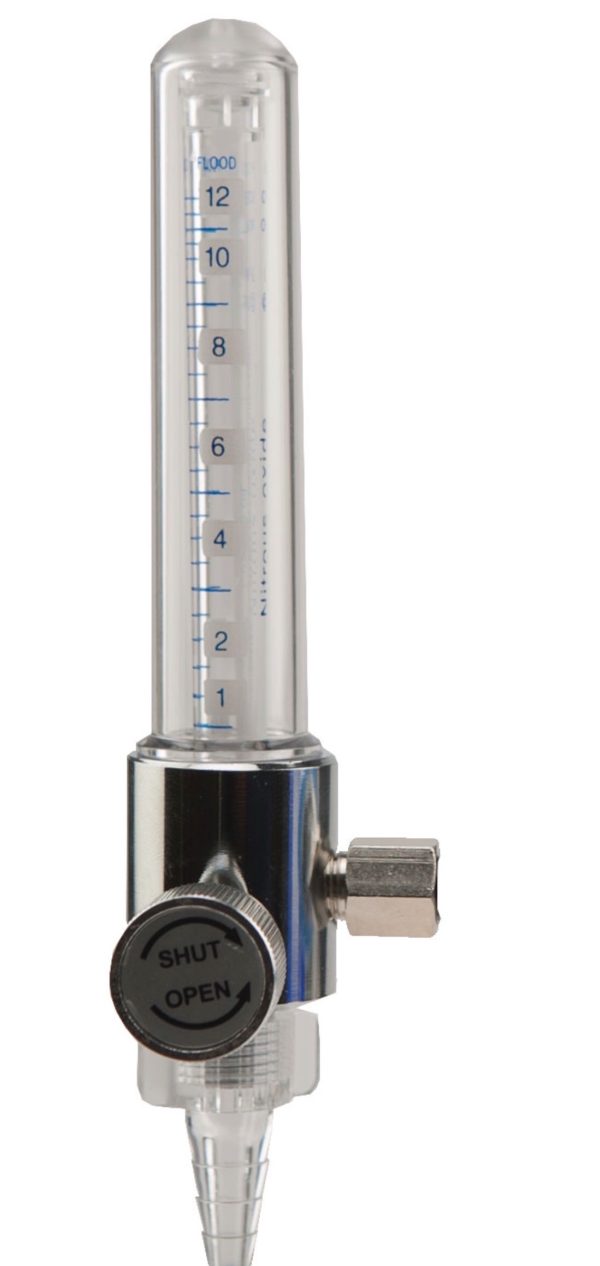 Nitrous Oxide Flowmeter, 0-12 LPM, With DISS Female Hand Tight