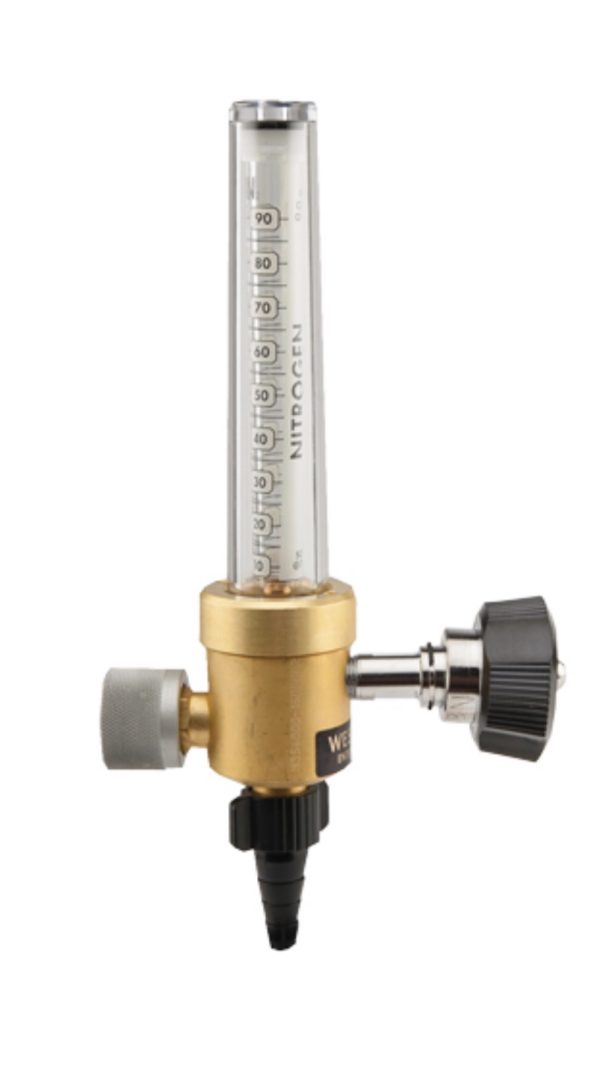 Nitrogen Flowmeter, 0-100 CFH, With DISS Female Hand Tight