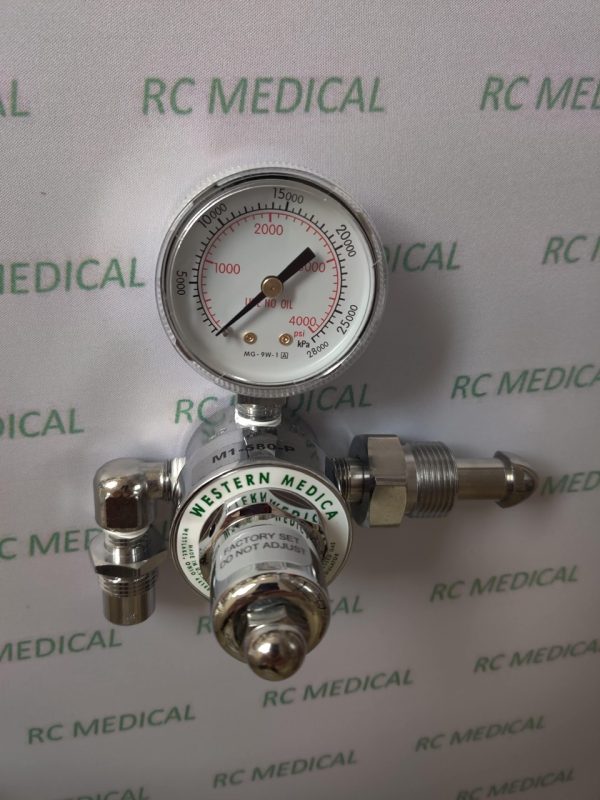 Western Medica Preset 50 PSI Nitrogen Regulator for Large Cylinder, (CGA 580)