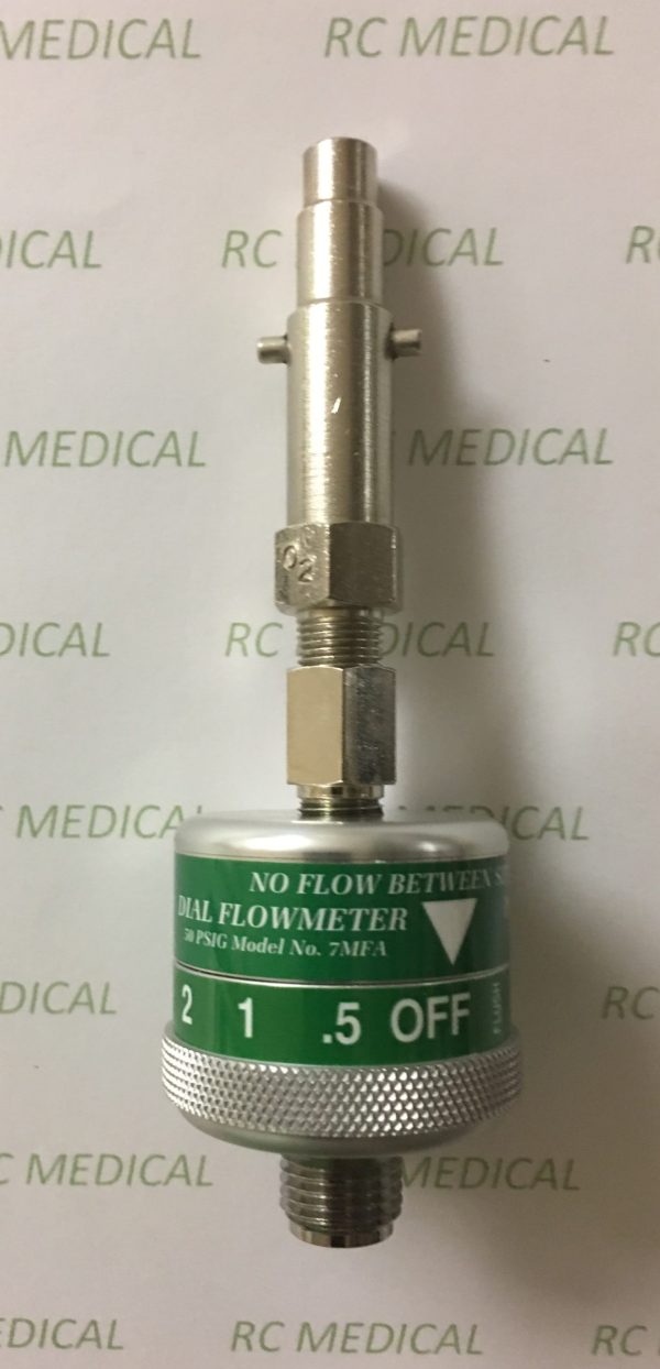 Precision Medical 1/2-15 LPM Fixed Flow Oxygen Flowmeter TOP CONNECTION, Oxequip