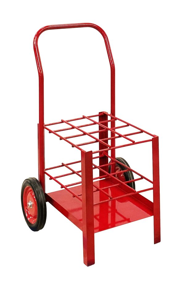 Cylinder Cart - D & E (12) 2 Wheel Cart - PAINTED RED