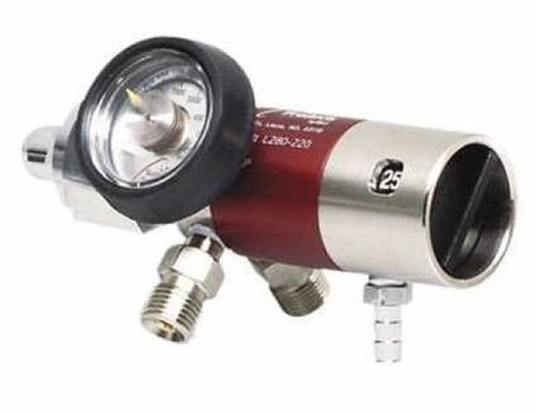 Life Support Products Oxygen Regulator, 0-25 LPM with 2 High Pressure Outlets for Large Cylinder (CGA 540)