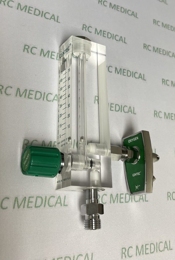 Oxygen Flowmeter, 70 LPM, with Chemetron Adapter.  Square Body