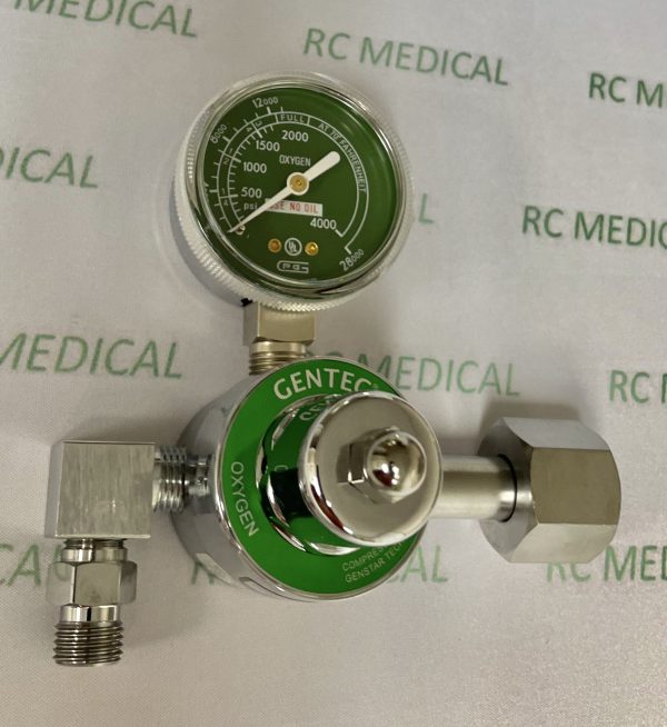 Gentec OXYGEN Regulator, 50 PSI, Large Cylinder, (CGA540)