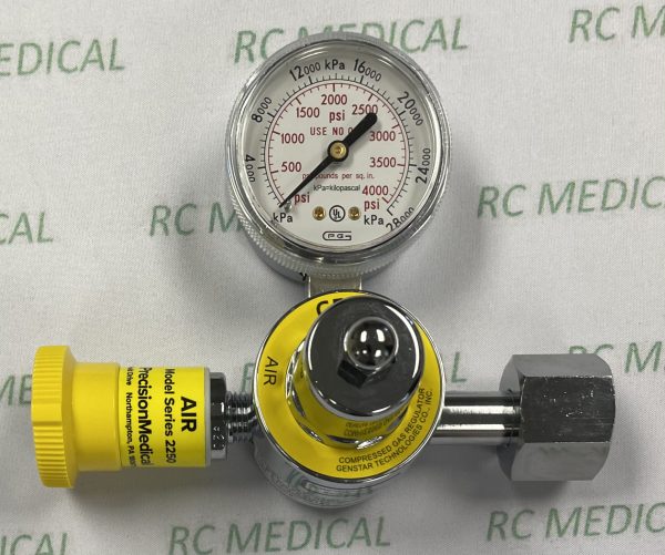  Air High Pressure Regulator with Ohmeda Quick Connect, Preset 50 PSI, Large Cylinder