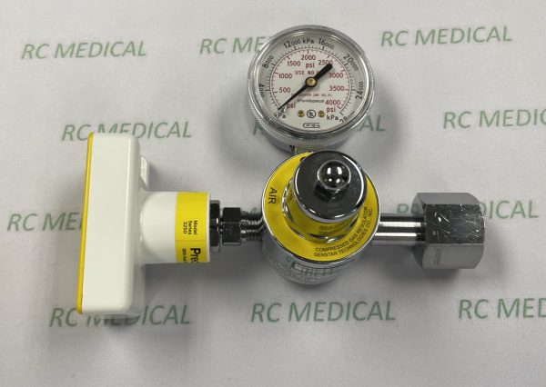 Air High Pressure Regulator with Chemetron Quick Connect, Preset 50 PSI, Large Cylinder