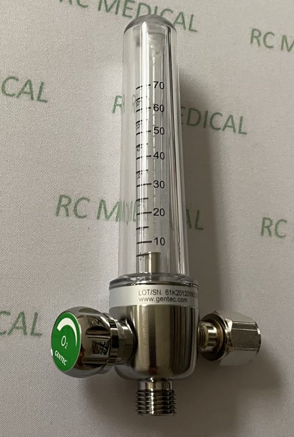 Gentec 70 LPM Oxygen Flowmeter with DISS Hex Nut Adapter