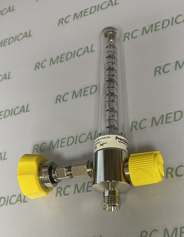 Precision Medical 0-70 LPM AIR Flowmeter - DISS Female, Hand Tight Nut