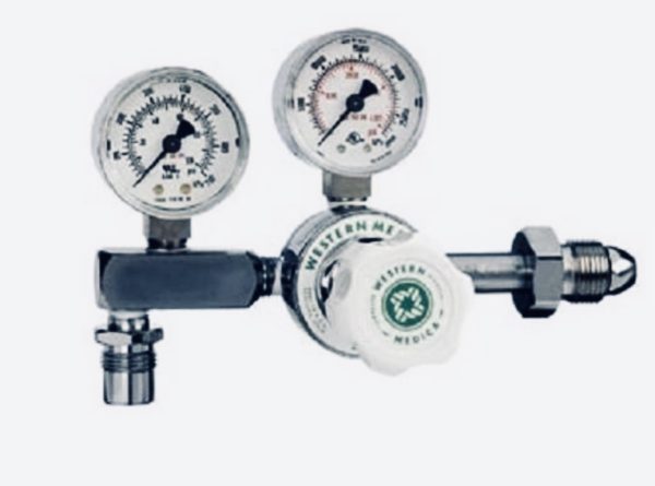 Western Medica Mixed Gas Regulator, 0-100 PSI, Large Cylinder