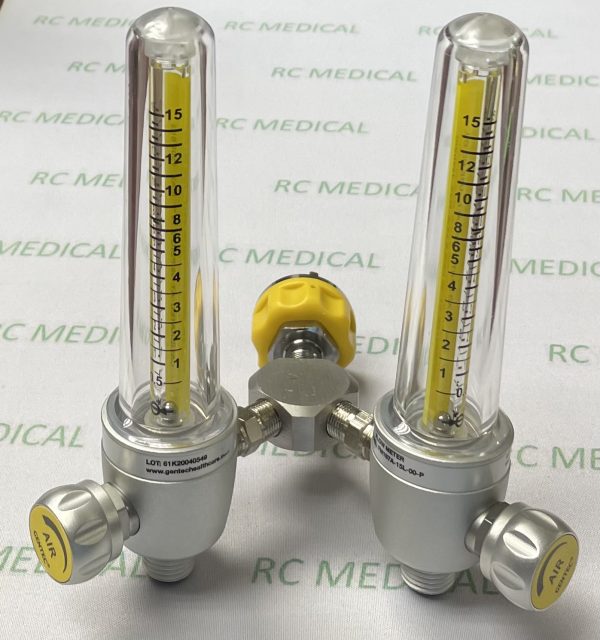 Gentec Dual Air Flowmeter with Ohmeda Adapter