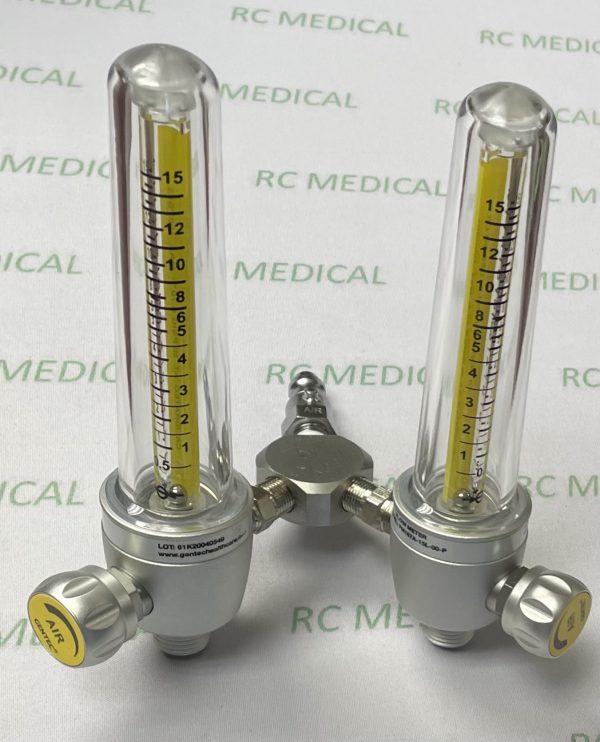 Gentec Dual Air Flowmeter with Puritan Bennett Adapter