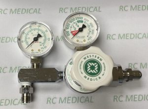 Western Medica Oxygen Regulator, Adjustable 0-100 psi with DISS Outlet, Large Cylinder