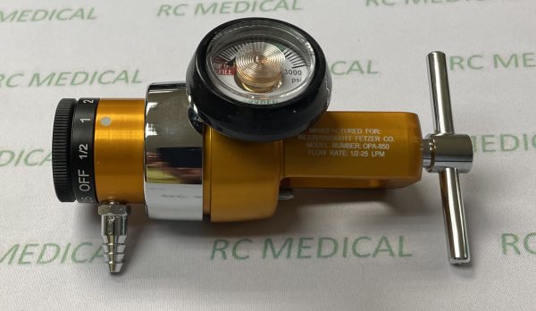 Western Medica OPA Compact Click Style Regulator with BLACK gauge protector,  1/4 - 15 LPM