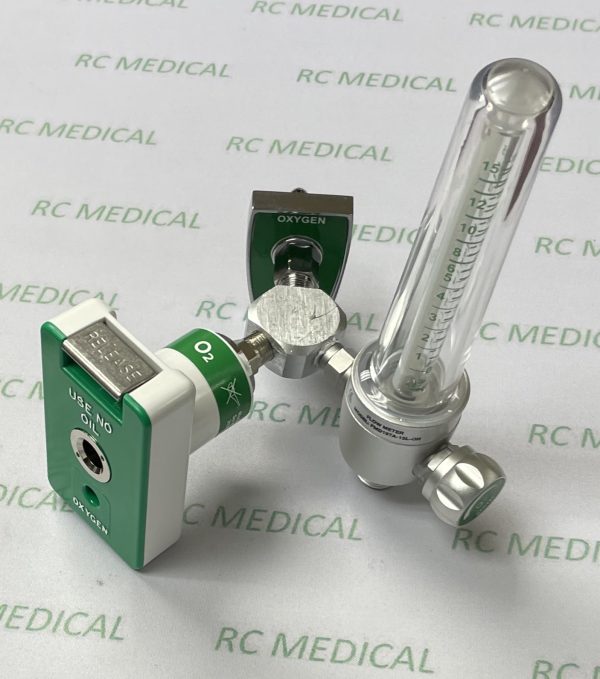 15 LPM O2 Flowmeter for Chemetron Wall Outlet with 50 PSI - Chemetron Female Quick Connect