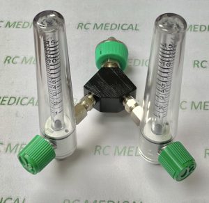 Precision Medical 15 LPM DUAL Oxygen Flowmeter - Ohmeda (OHIO)