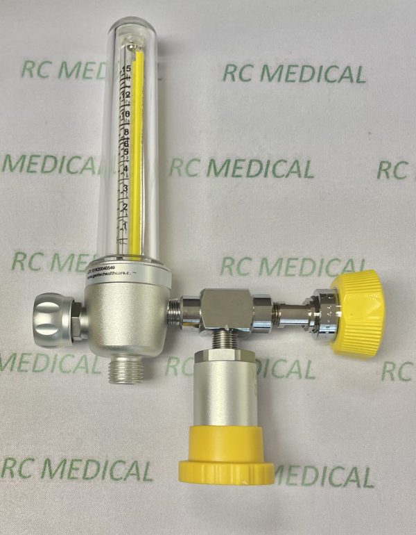 15 LPM AIR Flowmeter for DISS Wall Outlet with Ohmeda 50 PSI Female Quick Connect