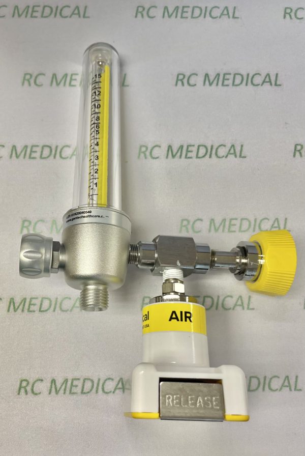 15 LPM AIR Flowmeter for DISS Wall Outlet with Chemetron 50 PSI Female Quick Connect
