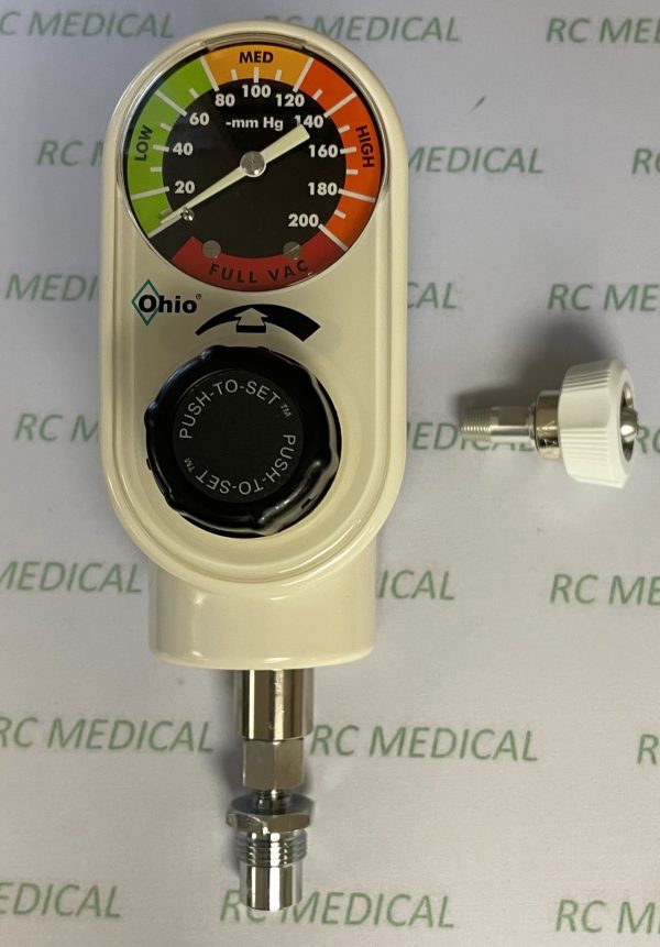 Ohio Medical "Push to Set" Continuous, Intermittent Suction Regulator with DISS Male Outlet and DISS Female Wall AdapterONLY 2 REMAIN AT THIS SPECIAL PRICEIN STOCK