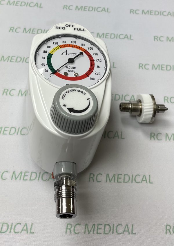 Amvex Continuous 0-300, 3 Mode, Suction Regulator with DISS Male Outlet and Ohmeda Wall Adapter