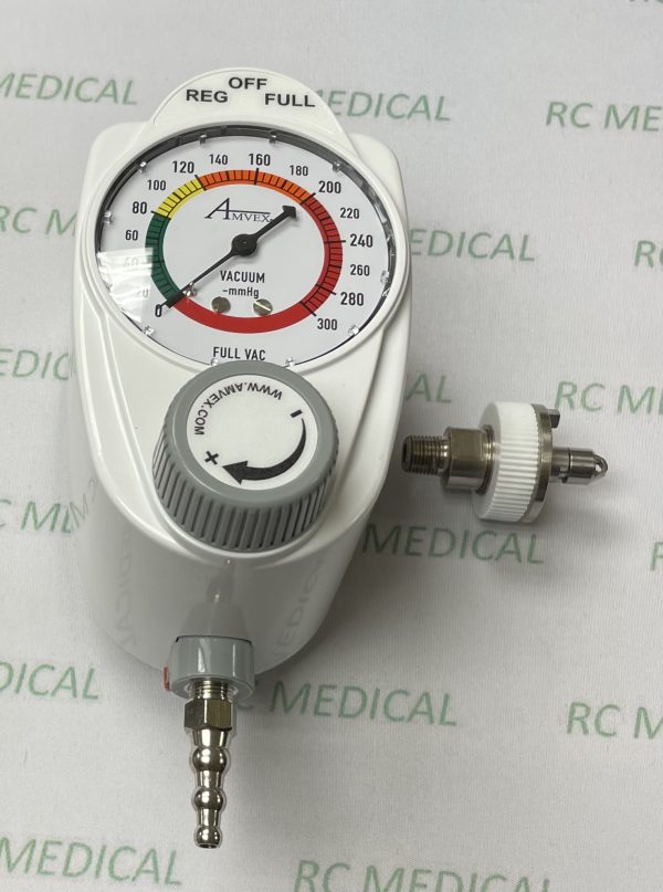 Amvex Continuous 0-300, 3 Mode, Suction Regulator with Tubing Nipple outlet and Ohmeda Wall Adapter