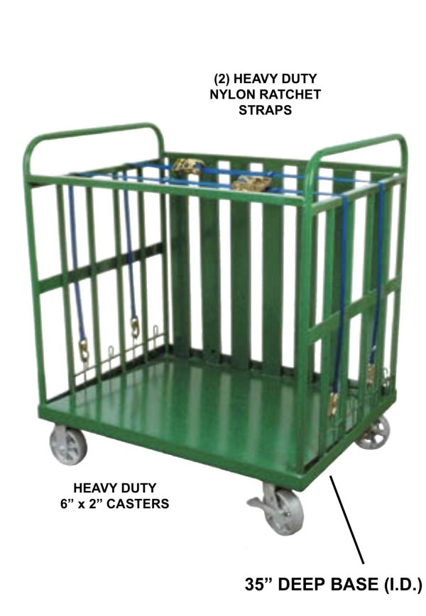 Heavy Duty Cylinder Cart for Transporting Multiple Types and Size Cylinders.