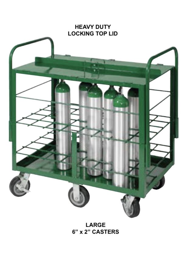 Anthony Welded D.O.T. Compliant Lock-Top Cart for 40 "E" Cylinders